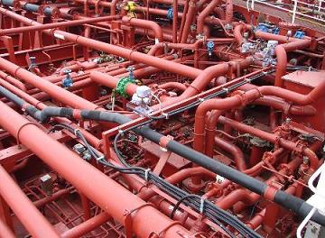 Chemical tanker pipeline system